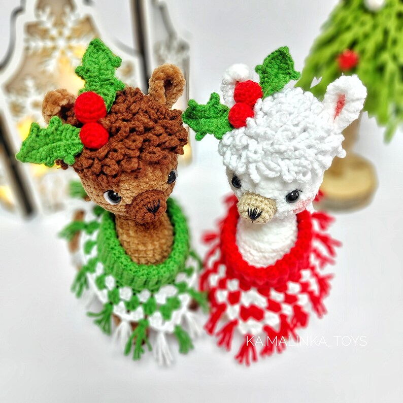 Crochet Christmas Alpaca, Amigurumi Cute Llama Pattern, Crochet Alpaca, Christmas Pattern Llama, Pattern in ENG, Amigurumi Alpaca Pattern image 5