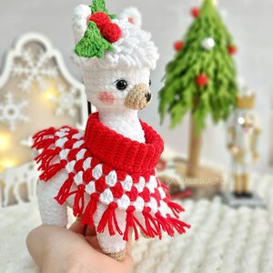 Crochet Christmas Alpaca, Amigurumi Cute Llama Pattern, Crochet Alpaca, Christmas Pattern Llama, Pattern in ENG, Amigurumi Alpaca Pattern image 7