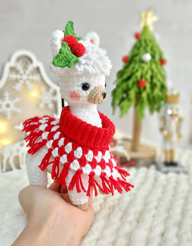 Crochet Christmas Alpaca, Amigurumi Cute Llama Pattern, Crochet Alpaca, Christmas Pattern Llama, Pattern in ENG, Amigurumi Alpaca Pattern image 7