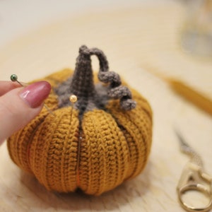 Crochet pumpkin pattern PDF in Eng, size 3.5, Halloween and Thanksgiving Crochet Pumpkin Decor Pattern, amigurumi pumpkin tutorial image 6