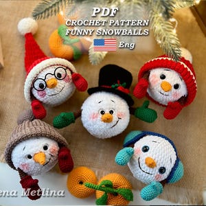 Christmas Crochet Pattern of Christmas Tree Snowball Toys amigurumi Christmas tree toy crochet pattern PDF Eng tree decor amigurumi snowball