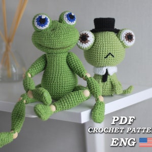 Crochet Pattern Frogs Funny Friends/ Set of 2 Patterns/ Amigurumi Tutorial PDF in English/ Digital download /DIY cute interior frog toy