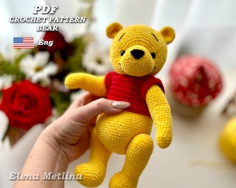 Patrón de oso amigurumi de crochet: Osito de peluche fácil con ropa (PDF)