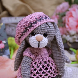 Crochet Bunny Pattern, Crochet Cute Bunny With a Dress and a Beret ...