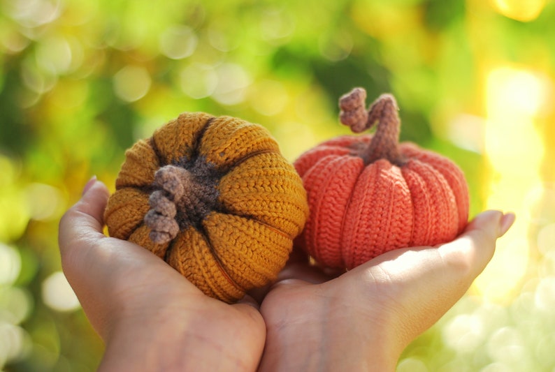 Crochet pumpkin pattern PDF in Eng, size 3.5, Halloween and Thanksgiving Crochet Pumpkin Decor Pattern, amigurumi pumpkin tutorial image 4