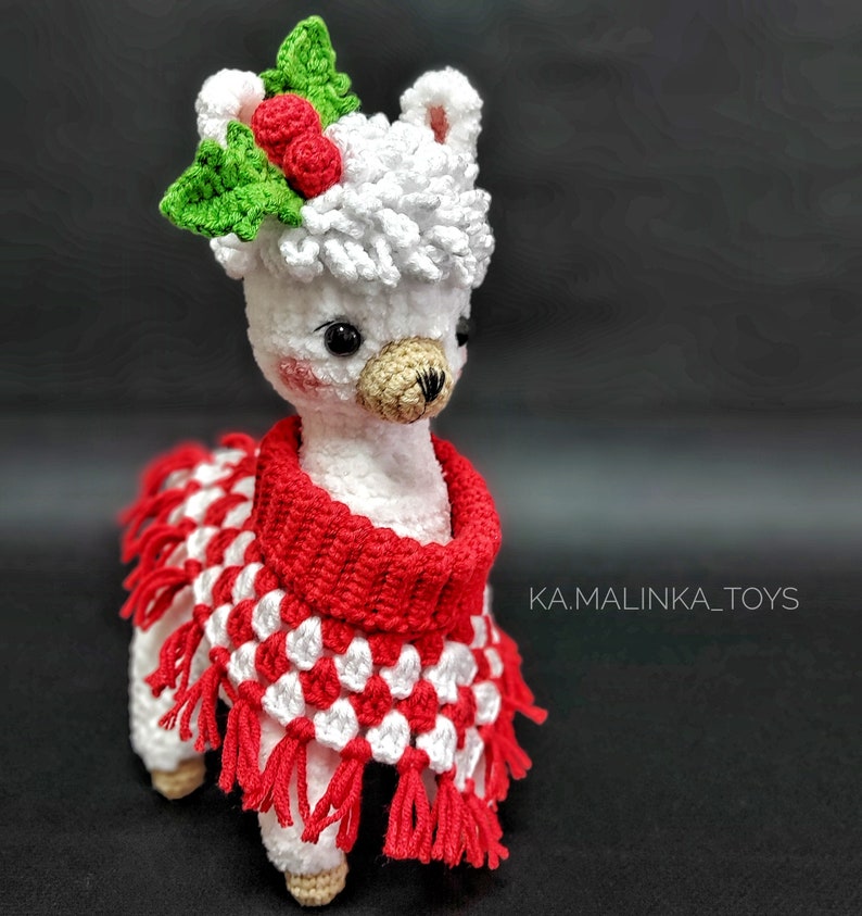 Crochet Christmas Alpaca, Amigurumi Cute Llama Pattern, Crochet Alpaca, Christmas Pattern Llama, Pattern in ENG, Amigurumi Alpaca Pattern image 6