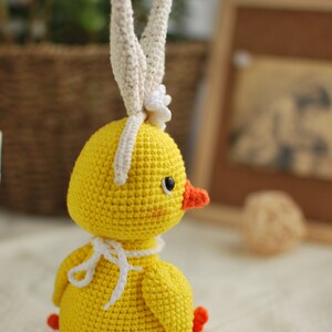 Crochet pattern Chicken PDF in Eng, Easter chicken crochet pattern. Amigurumi chicken easter pattern, chick with bunny ears easter pattern image 8