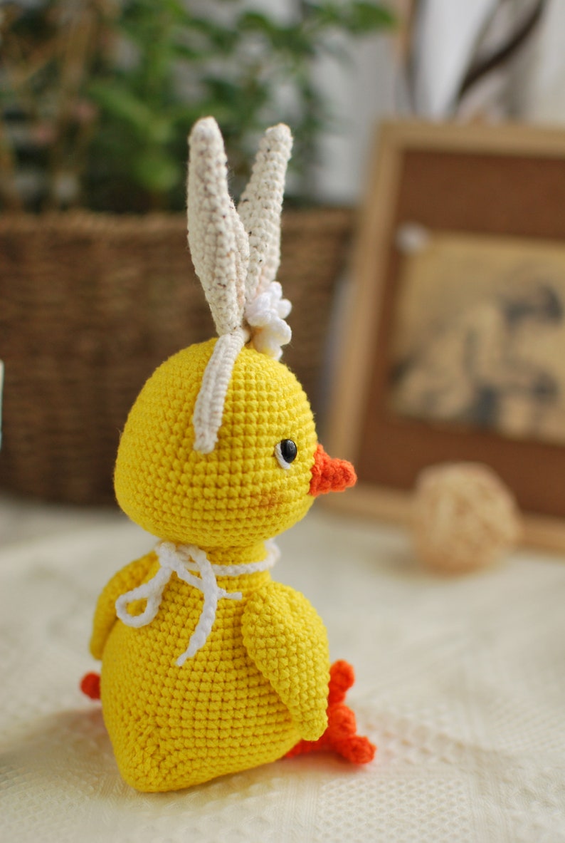 Crochet pattern Chicken PDF in Eng, Easter chicken crochet pattern. Amigurumi chicken easter pattern, chick with bunny ears easter pattern image 8