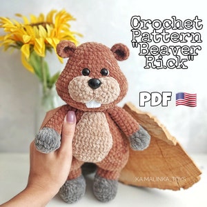 Crochet Pattern Cute Beaver, amigurumi Beaver pattern PDF in English crochet pattern Funny Beaver, plush baby toy Beaver, amigurumi animals