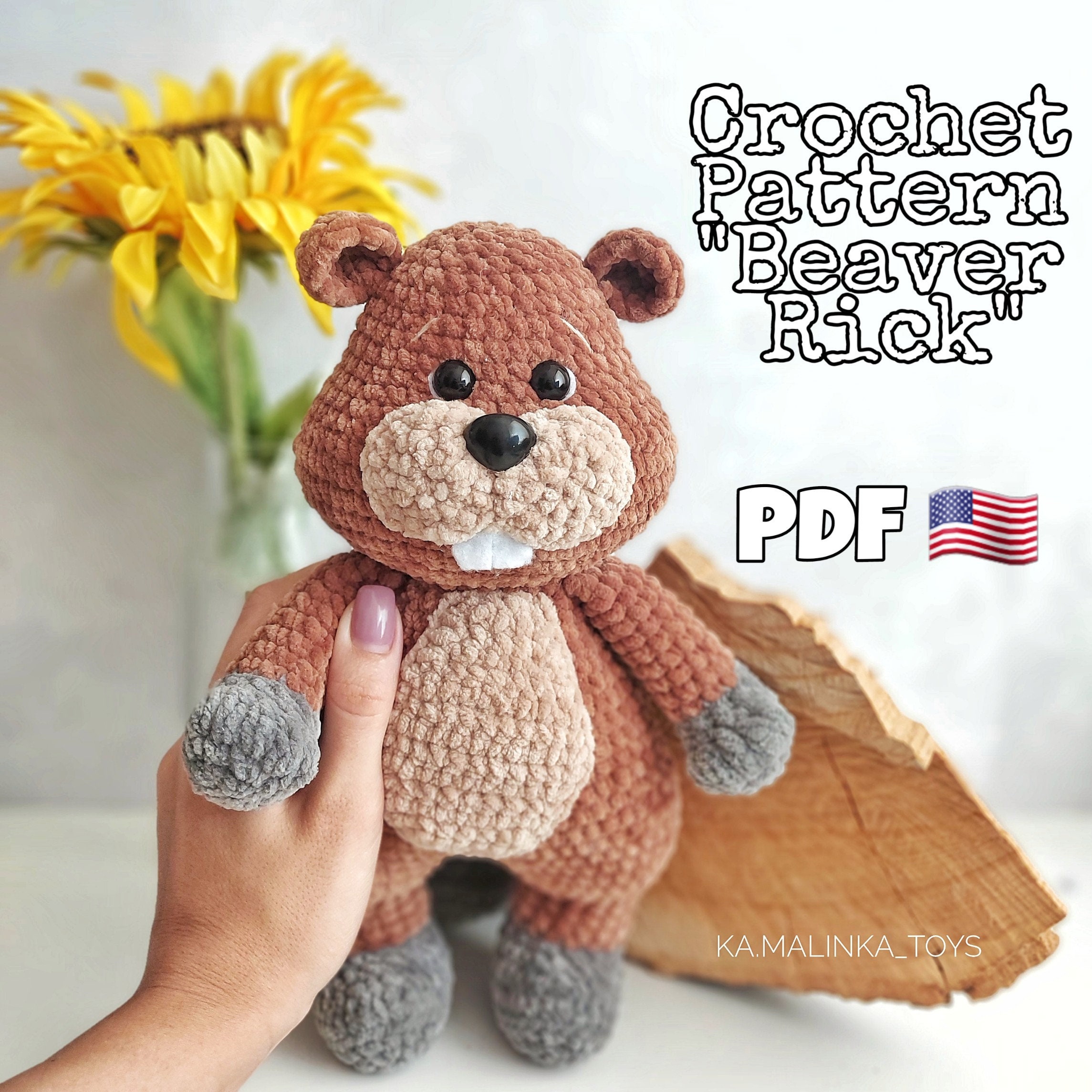 Crochet Pattern Cute Beaver Amigurumi Beaver Pattern PDF in Etsy Canada