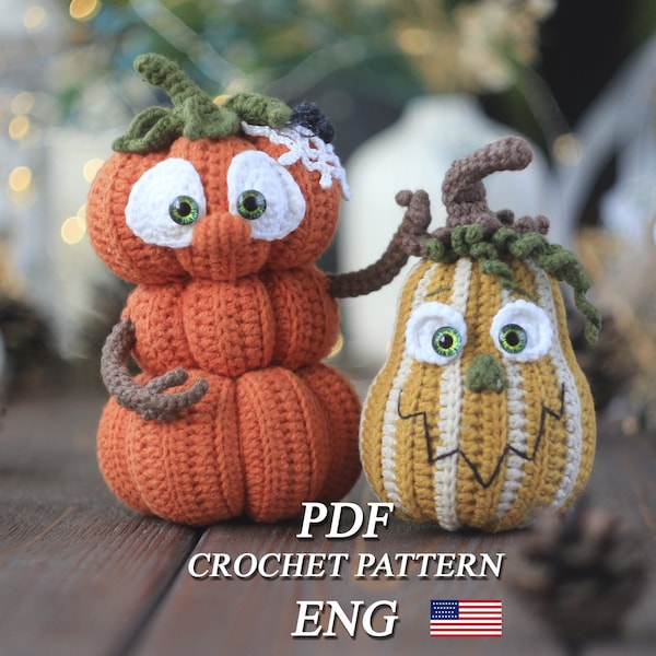 Crochet pumpkin pattern, Halloween crochet pumpkin tutorial, crochet pincushion, DIY décor for Halloween, Amigurumi pattern PDF in English