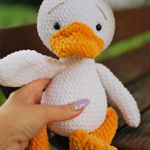 Crochet Goose pattern Amigurumi goose in scarf and with chamomile piush pattern PDF in Eng/Rr Easter Goose crochet toy pattern Crochet duck image 8
