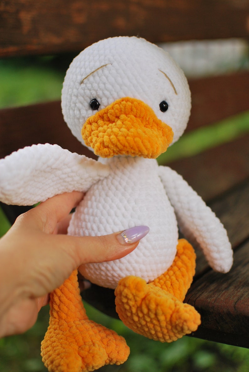 Crochet Goose pattern Amigurumi goose in scarf and with chamomile piush pattern PDF in Eng/Rr Easter Goose crochet toy pattern Crochet duck image 8