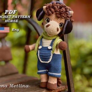 Crochet horse pattern, Horse amigurumi pattern PDF Eng, Horse crochet symbol of year, amigurumi Horse toy, amigurumi animals stuffed horse