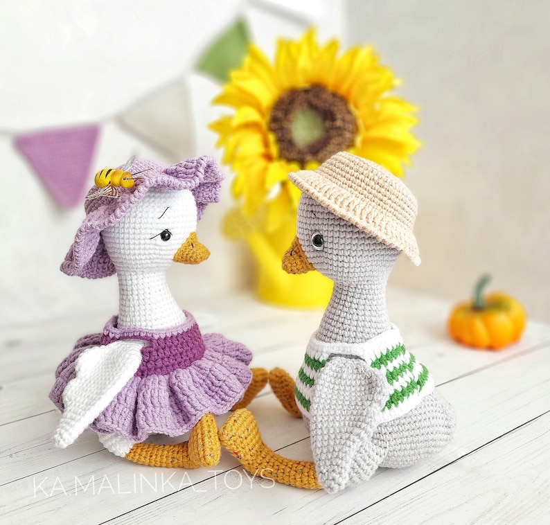 Crochet Pattern Easter Goose, set pattern goose and gander, Easter décor Crochet Pattern, amigurumi goose pattern crochet PDF in Eng zdjęcie 2