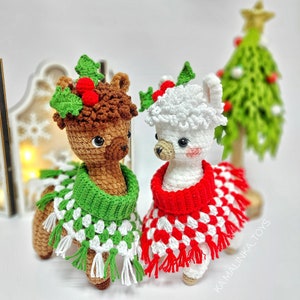 Crochet Christmas Alpaca, Amigurumi Cute Llama Pattern, Crochet Alpaca, Christmas Pattern Llama, Pattern in ENG, Amigurumi Alpaca Pattern image 3