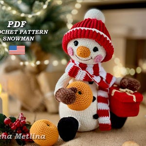 Crochet Christmas snowman pattern amigurumi Christmas pattern snowman Crochet snowman christmas toy pattern PDF in ENG amigurumi snowman toy