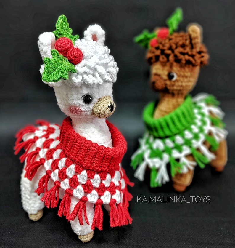 Crochet Christmas Alpaca, Amigurumi Cute Llama Pattern, Crochet Alpaca, Christmas Pattern Llama, Pattern in ENG, Amigurumi Alpaca Pattern image 10