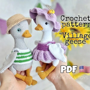 Crochet Pattern Easter Goose, set pattern goose and gander, Easter décor Crochet Pattern, amigurumi goose pattern crochet PDF in Eng