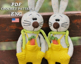 Patroon gehaakt konijntje: amigurumi paashaas (pdf-patroon)