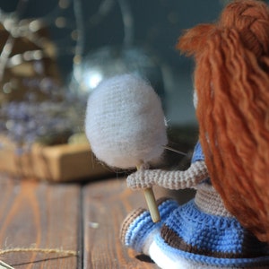 Simpatica bambola Caramelka dai capelli rossi all'uncinetto con vestiti rimovibili, modello per bambola all'uncinetto, tutorial per bambola amigurumi, modello PDF inglese immagine 8