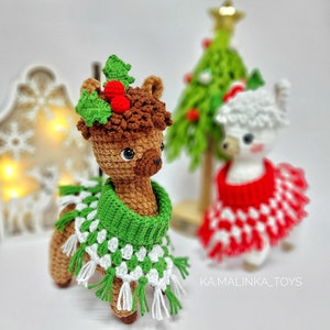 Crochet Christmas Alpaca, Amigurumi Cute Llama Pattern, Crochet Alpaca, Christmas Pattern Llama, Pattern in ENG, Amigurumi Alpaca Pattern image 4