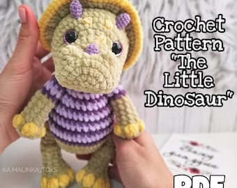 Cute Dinosaur English Crochet Pattern, Amigurumi Crochet Pattern Dinosaur, Crochet Dinosaur, Toy Dinosaur