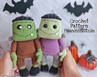 Halloween Crochet Pattern, Amigurumi Monster Frankenstein, English Crochet Pattern Frankenstein
