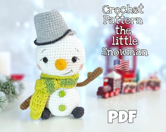 Cute Little Snowman - Christmas Crochet Pattern/ Amigurumi Tutorial Snowman/ Crochet Christmas Ornaments/ DIY Christmas Toy