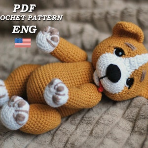 Crochet dog pattern, crochet Corgi Puppy, Amigurumi Corgi Dog Puppy, Amigurumi animals crochet pattern PDF file, crochet animals, Digital