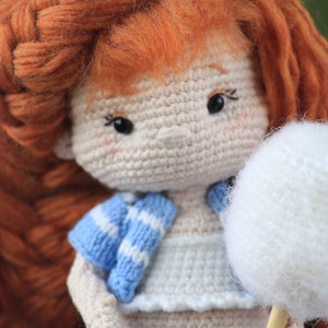 Simpatica bambola Caramelka dai capelli rossi all'uncinetto con vestiti rimovibili, modello per bambola all'uncinetto, tutorial per bambola amigurumi, modello PDF inglese immagine 4