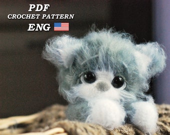 Crochet Kitten Pattern: DIY Amigurumi Fluffy Cat Toy (PDF)