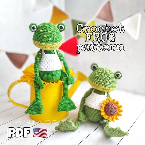 English Crochet  FROG Pattern, Amigurumi Frog Crochet Pattern, Amigurumi Frog Pattern, Crochet Frog Pattern