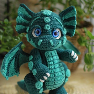 Crochet dragon pattern PDF in Eng, amigurumi dragon crochet toy pattern, crochet dino pattern, Crochet Amigurumi Dragon, amigurumi Dinosaur image 2