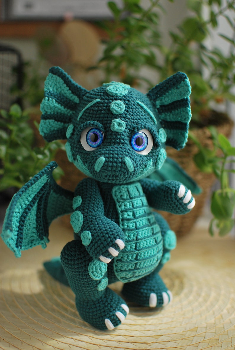 Crochet dragon pattern PDF in Eng, amigurumi dragon crochet toy pattern, crochet dino pattern, Crochet Amigurumi Dragon, amigurumi Dinosaur image 2