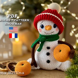 Christmas Crochet Snowman Pattern: Amigurumi Tangerine Decor (PDF Pattern)