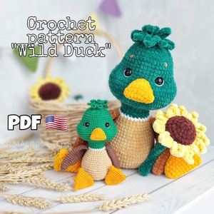 Crochet Pattern Duck, Amigurumi Pattern Duck PDF in Eng, amigurumi  bird pattern, crochet  bird pattern, Amigurumi Wild Duck, Easter crochet