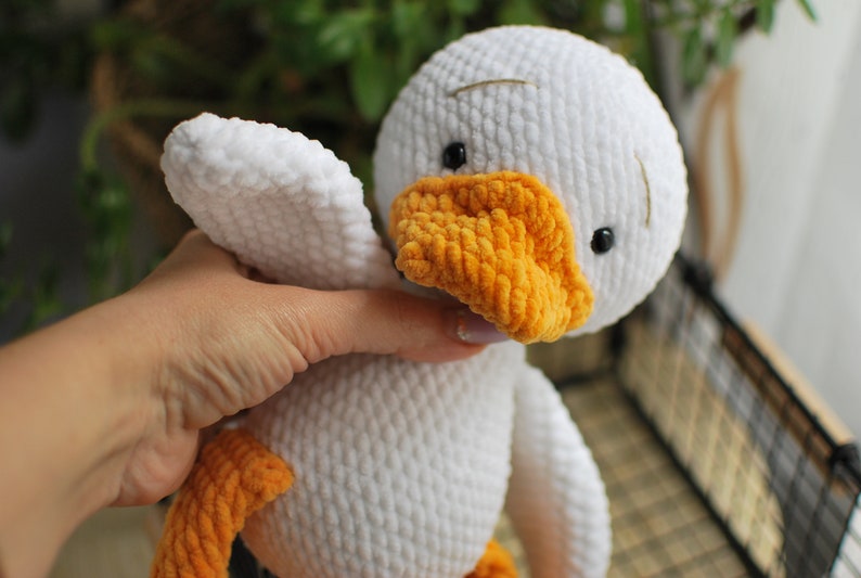 Crochet Goose pattern Amigurumi goose in scarf and with chamomile piush pattern PDF in Eng/Rr Easter Goose crochet toy pattern Crochet duck image 7