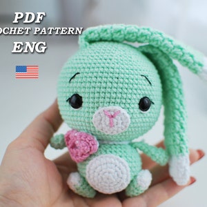 Crochet bunny pattern/ amigurumi bunny pattern PDF in Eng/ easter crochet pattern little bunny/crochet pattern animal/crochet rabbit pattern