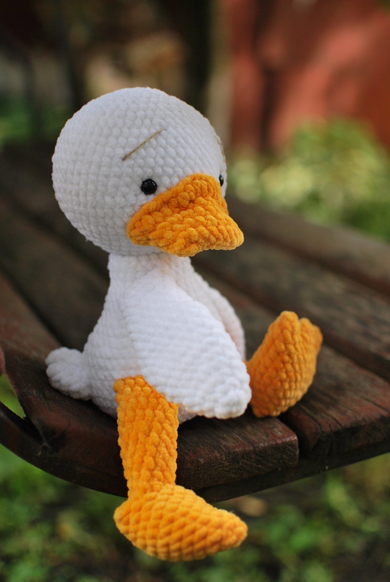 Crochet Goose pattern Amigurumi goose in scarf and with chamomile piush pattern PDF in Eng/Rr Easter Goose crochet toy pattern Crochet duck image 9