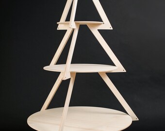 4 ft. Contemporary Wood Holiday Tree with three shelves