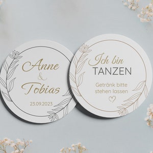 Coasters for glasses | Wedding decoration personalized with picture, name, date and saying | Wedding decoration, table decoration, coasters