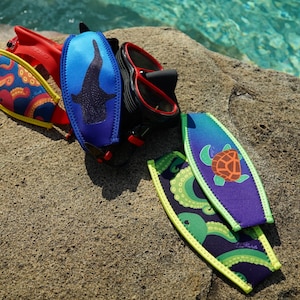 Mask Tamer 1.0 | Dive Mask Tamer | Unique Artistic Sea Animal Design | Comfortable Cover | Protective Slap Strap | Diving Accessory