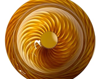 Amber Caramel Swirl Glass Lamp Shade Cover – 12.8" Wide Decorative Light Globe