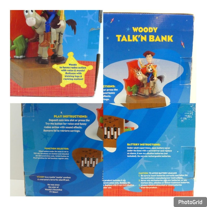 Thinkway Disney Pixar Toy Story 2 Woody Talk’n Bank Figure w/ Original Box image 15