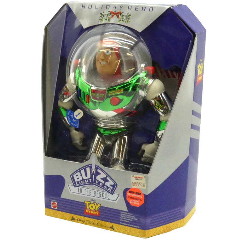 Vintage 1998 Disney Toy Story Buzz Lightyear Holiday Hero Talking Figure image 2