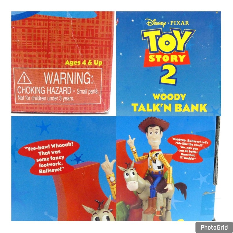 Thinkway Disney Pixar Toy Story 2 Woody Talk’n Bank Figure w/ Original Box image 8