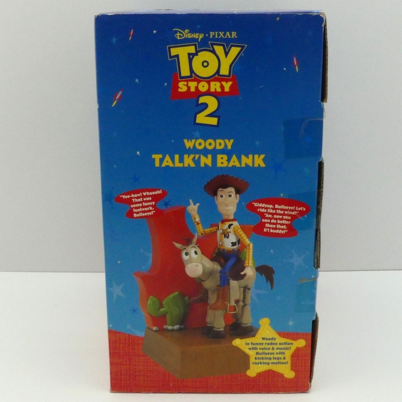 Thinkway Disney Pixar Toy Story 2 Woody Talk’n Bank Figure w/ Original Box image 4