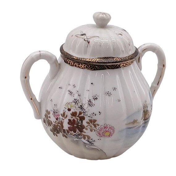 ヴィンテージ 九谷焼 蓋付き シュガーボウル ポット 手描き - Etsy 日本