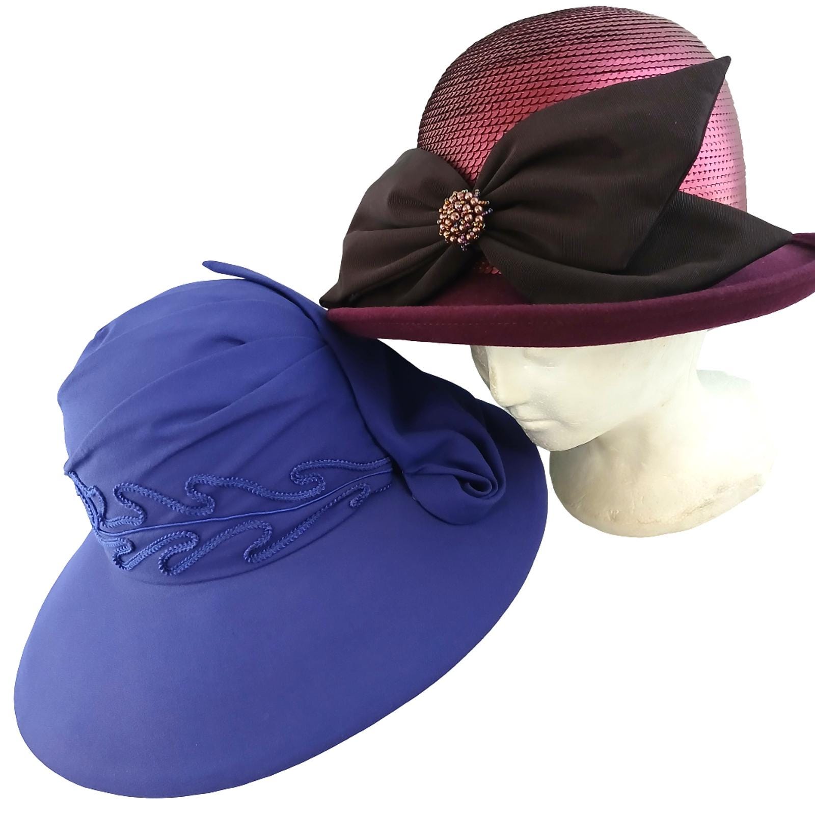 Vintage Whittal And Shon Blue Sequins Pillbox Hat NWT\'s Style #3 Whittall and Shon Hat - Etsy main image 4